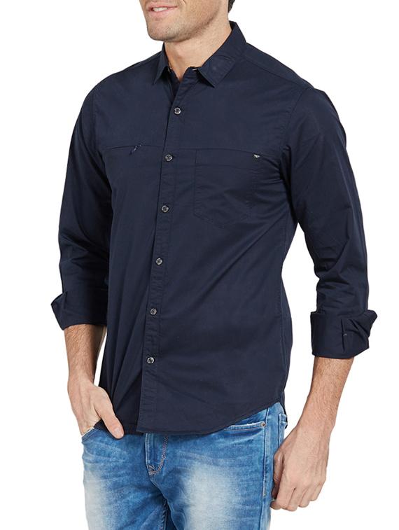 blue cotton casual shirt - 14181554 - Standard Image - 1