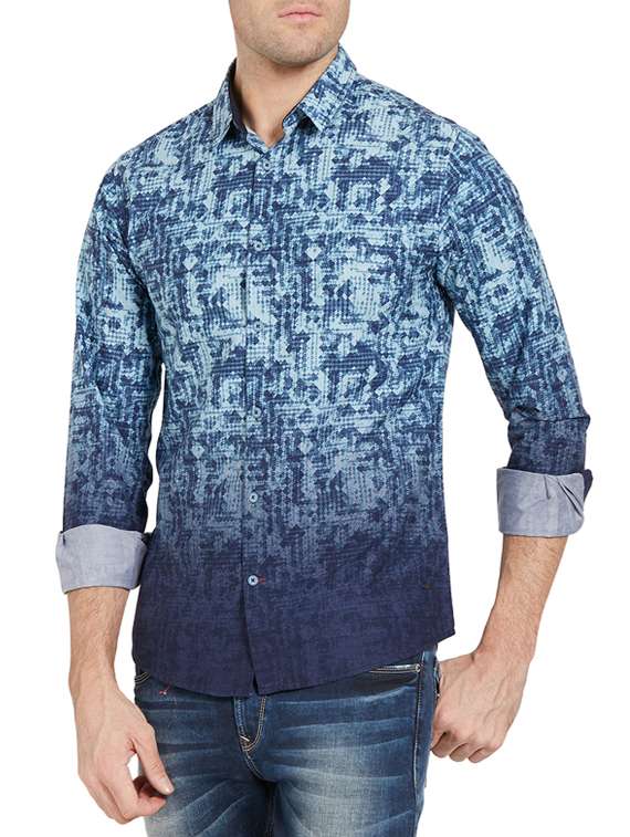 blue cotton casual shirt - 14181557 -  Standard Image - 1