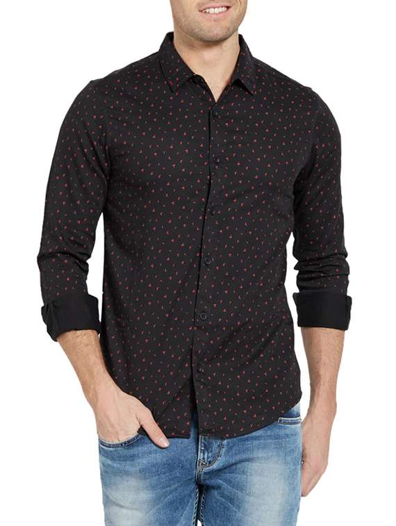 black cotton casual shirt
