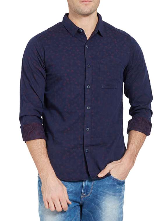 blue cotton casual shirt