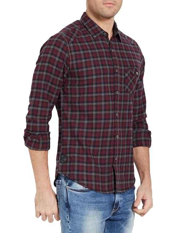 red cotton casual shirt - 14181588 -  Standard Image - 1