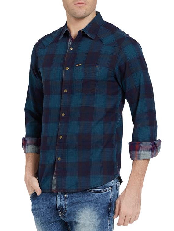 blue cotton casual shirt - 14181597 -  Standard Image - 1