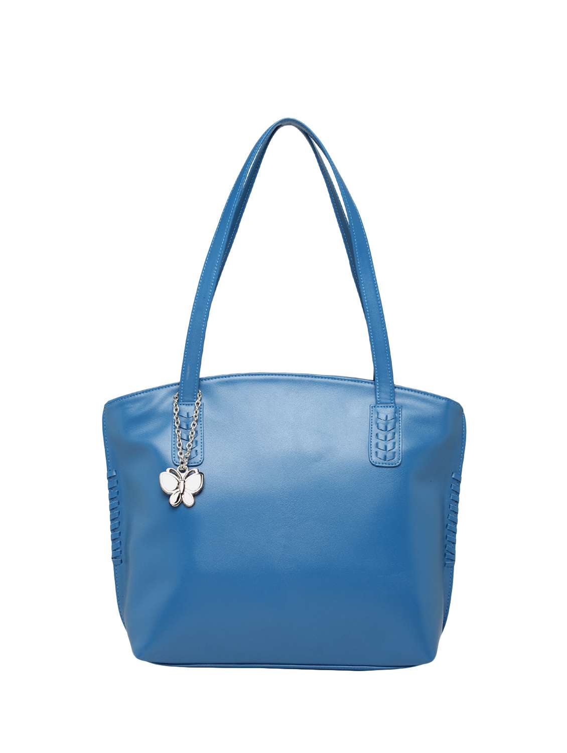 blue leatherette  regular handbag