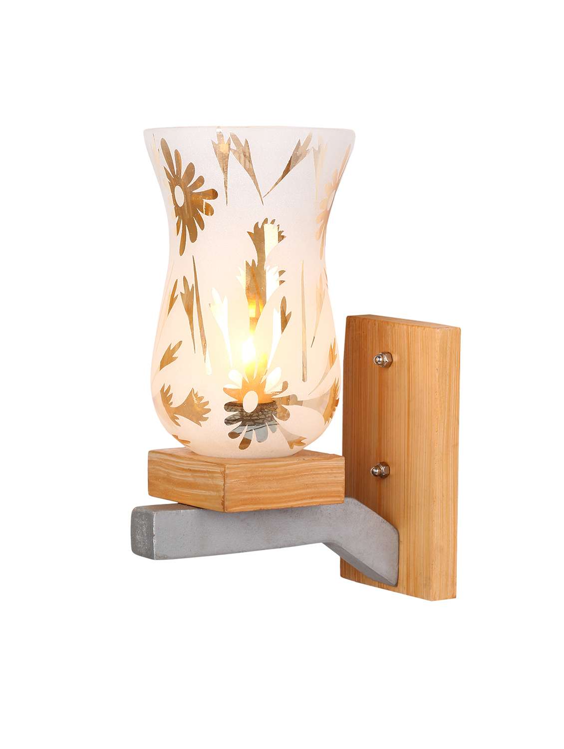 somil vintage glass wall lamp (hand decorative with golden design) set of 2- a23 - 14184930 -  Standard Image - 4