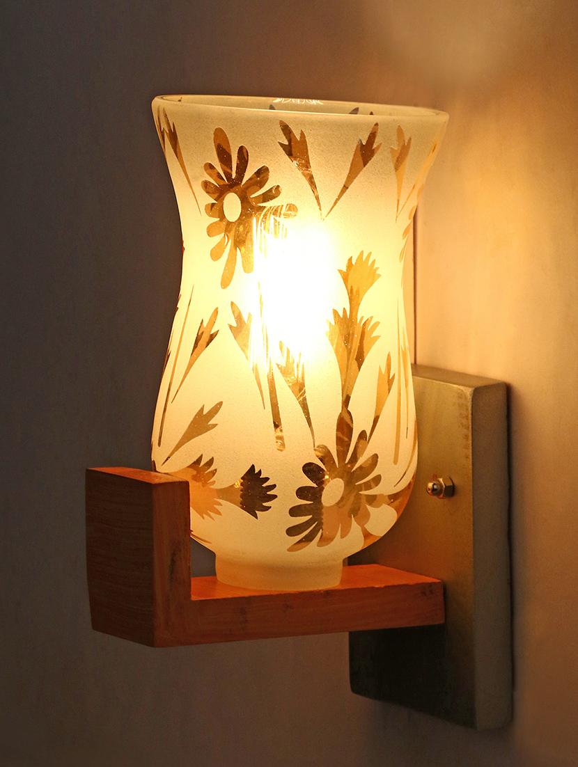 somil vintage glass wall lamp (hand decorative with golden design) set of 2- a25 - 14184932 - Standard Image - 1