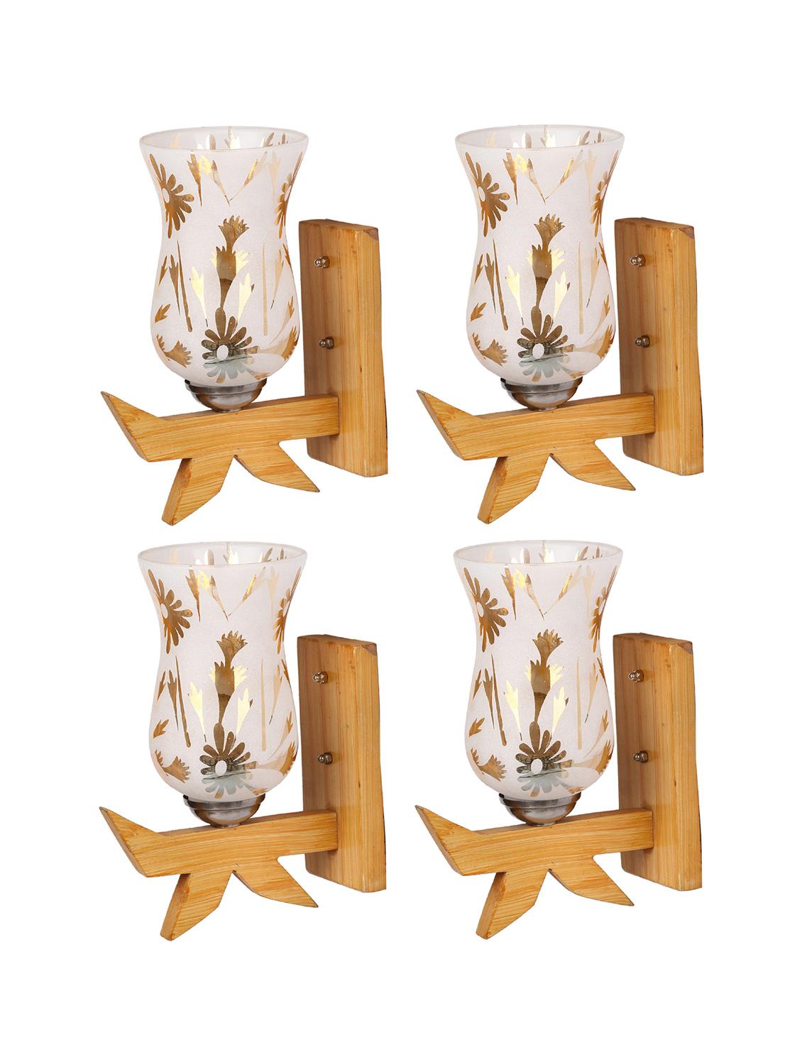 somil vintage glass wall lamp (hand decorative with golden design) set of 4 a42 - 14184949 -  Standard Image - 1