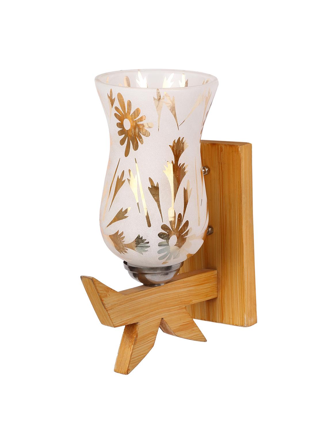 somil vintage glass wall lamp (hand decorative with golden design) set of 4 a42 - 14184949 - Standard Image - 4