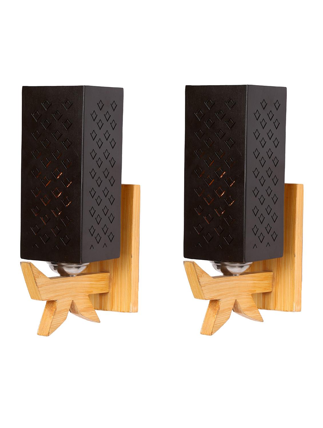somil designer wooden wall lamp (set of 2)- aa45 - 14184970 - Standard Image - 1