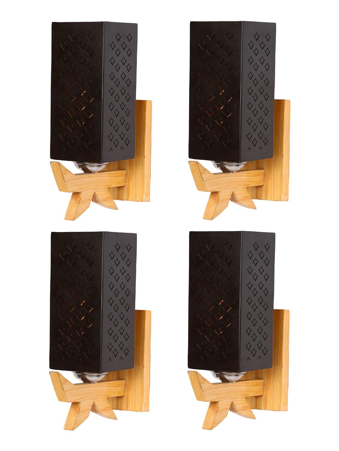 somil designer wooden wall lamp (set of 4)- aa69 - 14184994 -  Standard Image - 1