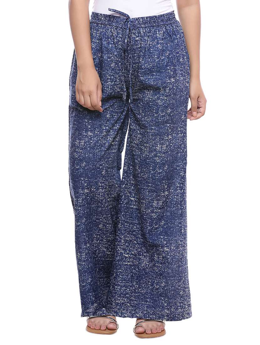 blue cotton palazzos
