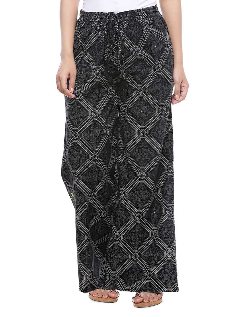 black cotton palazzos