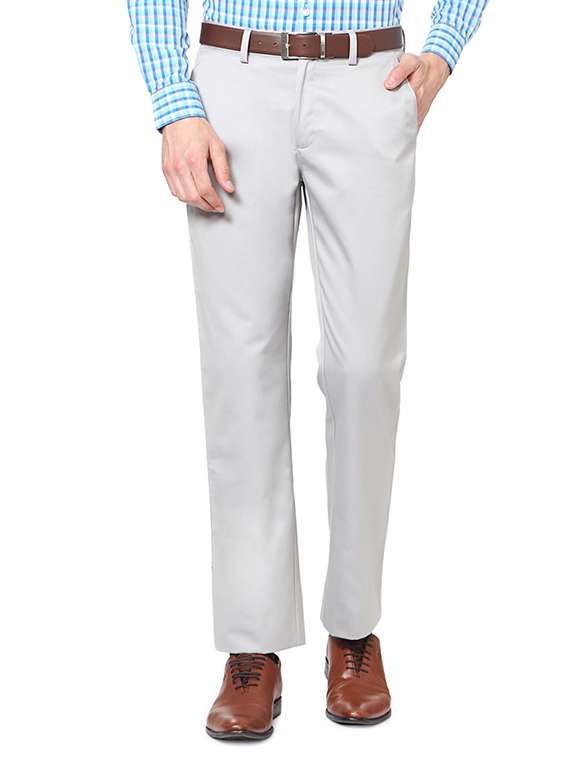 grey polyester blend formal trouser
