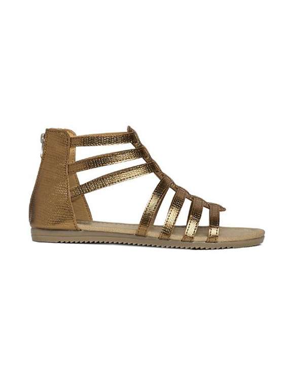 copper faux leather gladiators sandals - 14189365 -  Standard Image - 1