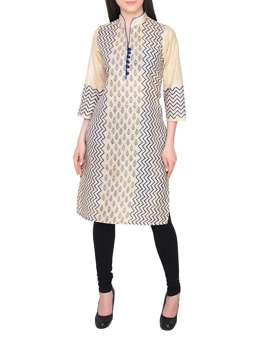 beige chanderi straight kurta