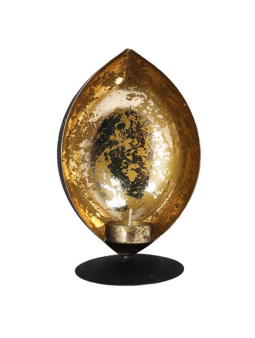 diya shape golden color tea light candle holder - 14215166 -  Standard Image - 0