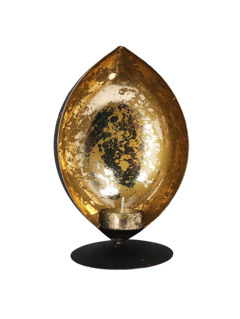 diya shape golden color tea light candle holder - 14215166 -  Zoom Image - 0