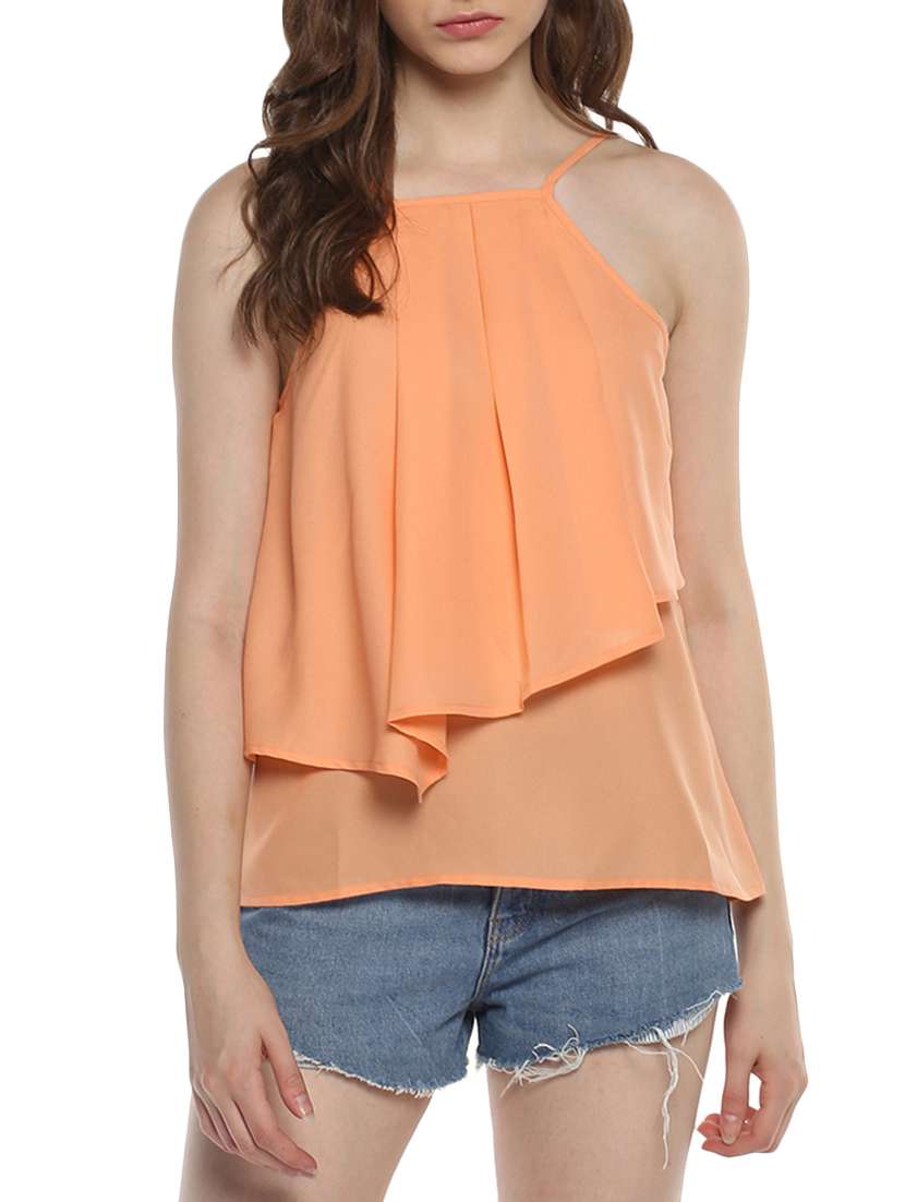 layered ruffle cami top