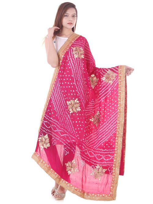 pink georgette dupatta - 14222959 -  Standard Image - 0