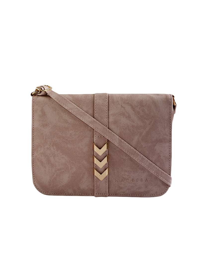 grey  leatherette  regular sling bag