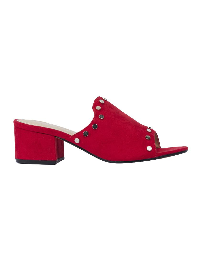 red faux leather mules sandals - 14227335 - Standard Image - 1