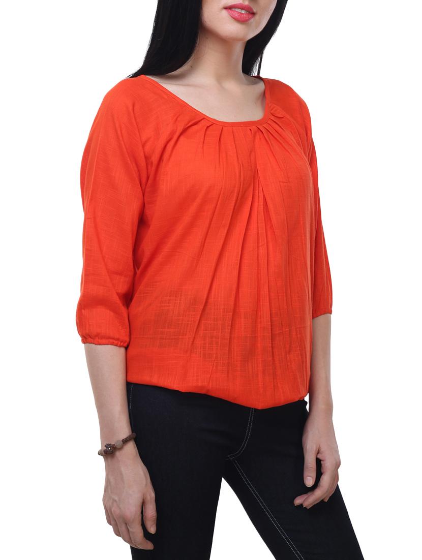 orange cotton blouson top - 14228996 - Standard Image - 1