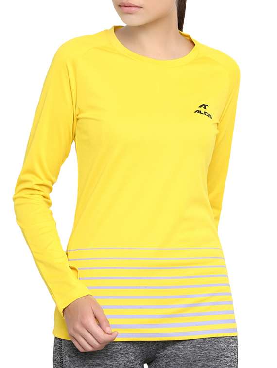 yellow printed casual tee