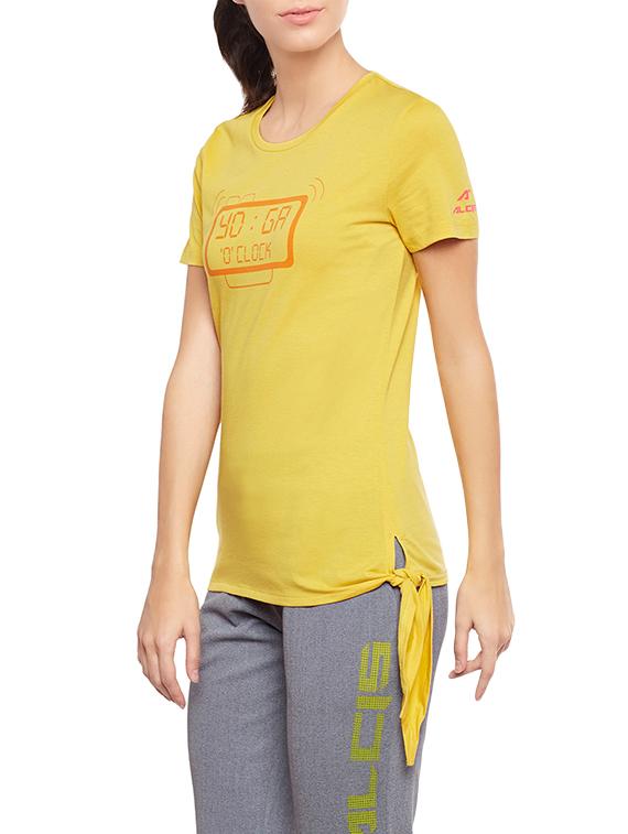 yellow cotton blend casual tee - 14235001 - Standard Image - 1