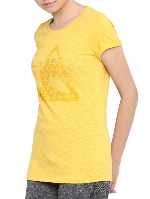 yellow printed cotton casual tee - 14235005 - Standard Image - 1