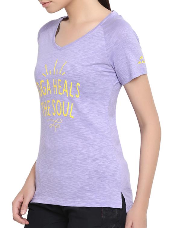 purple cotton casual tee - 14235006 - Standard Image - 1
