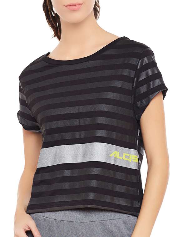 black cotton blend top