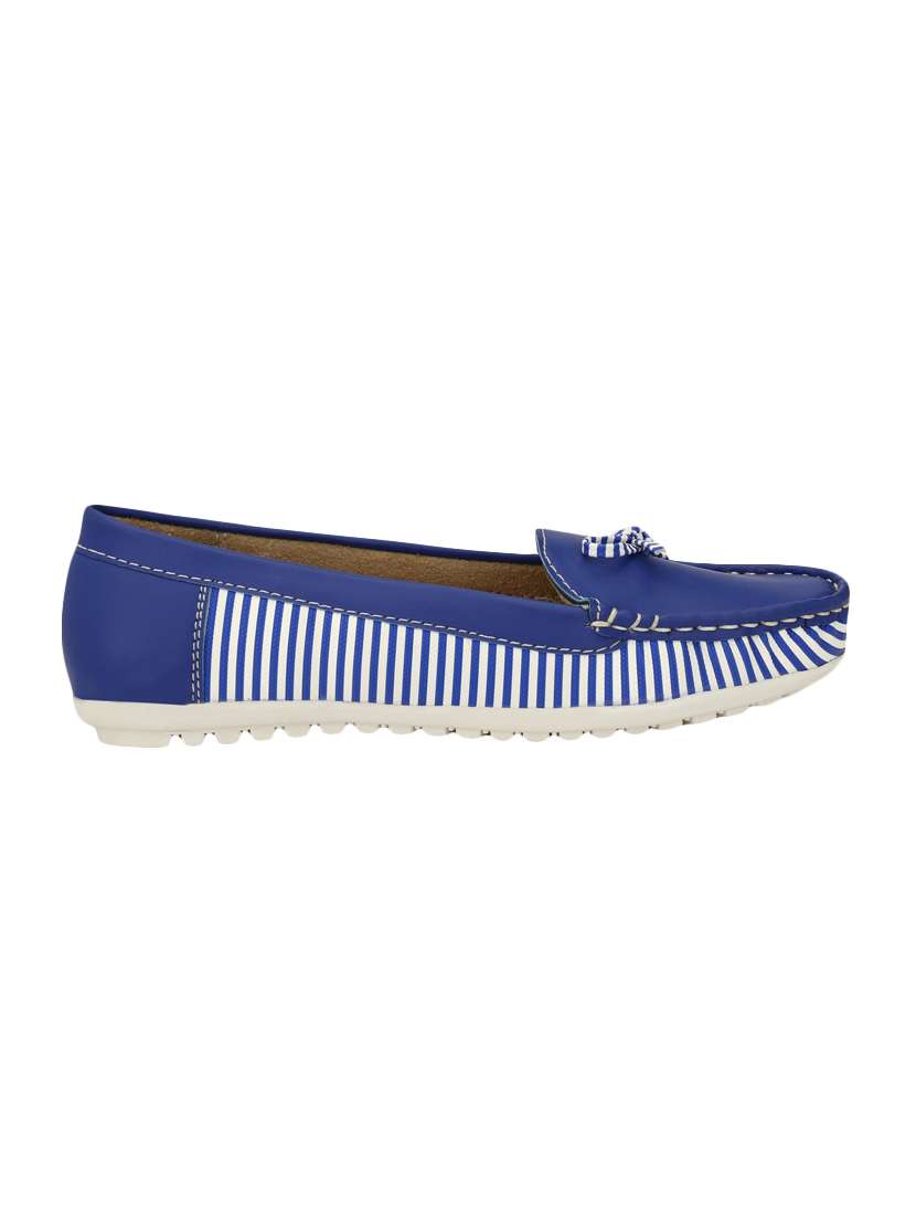 blue leatherette slip on loafers - 14236026 -  Standard Image - 1