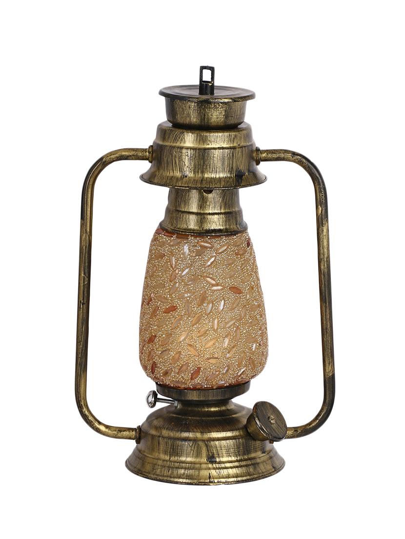 somil antique wall mount lantern lamp with glass hand decorated - 14236176 - Standard Image - 1