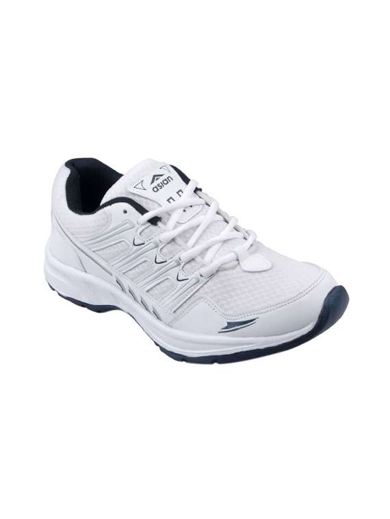 white mesh lace up sport shoe
