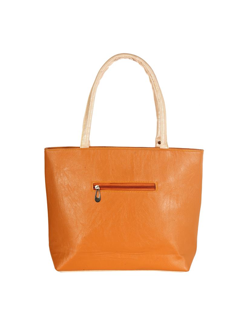 tan  leatherette  regular handbag - 14236435 -  Standard Image - 1