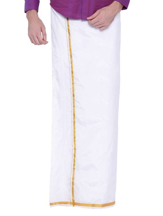 white silk blend dhoti