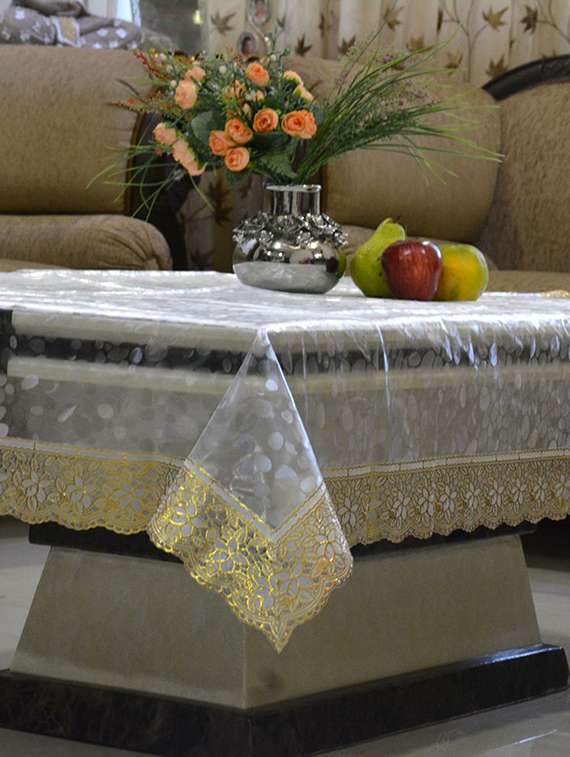 transparent center table cover 4 seater