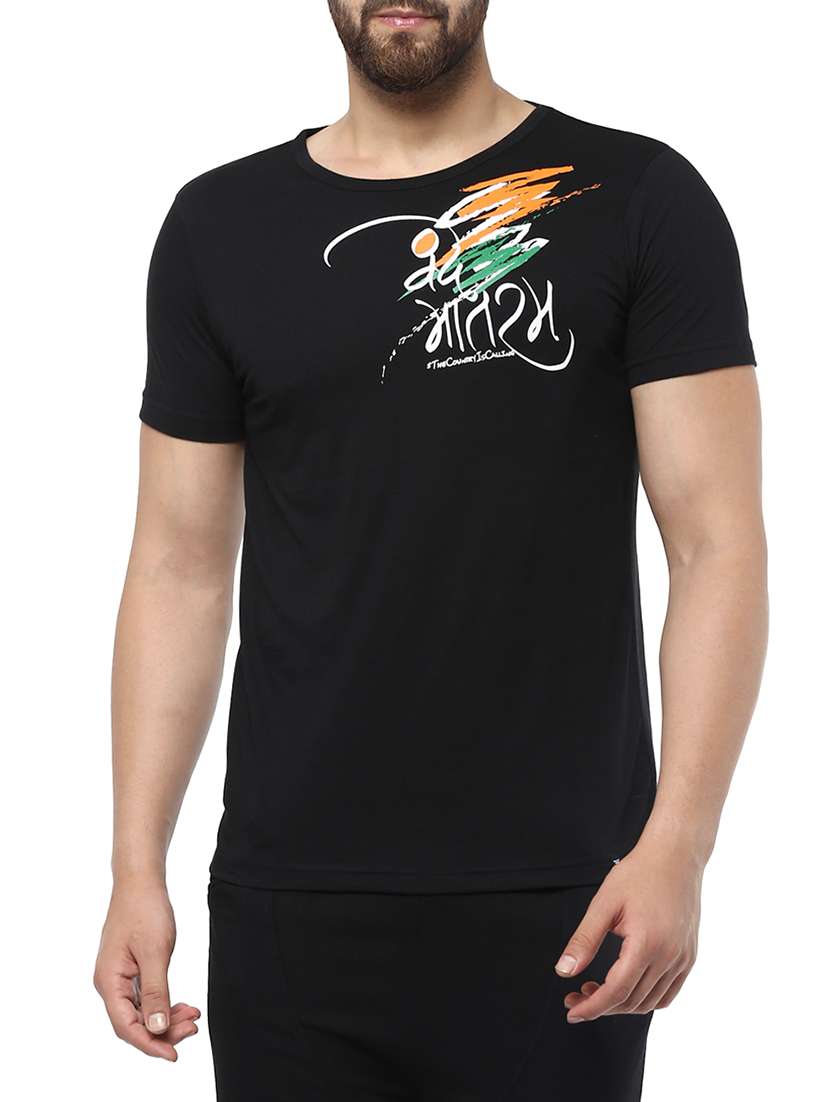 black polyester t-shirt