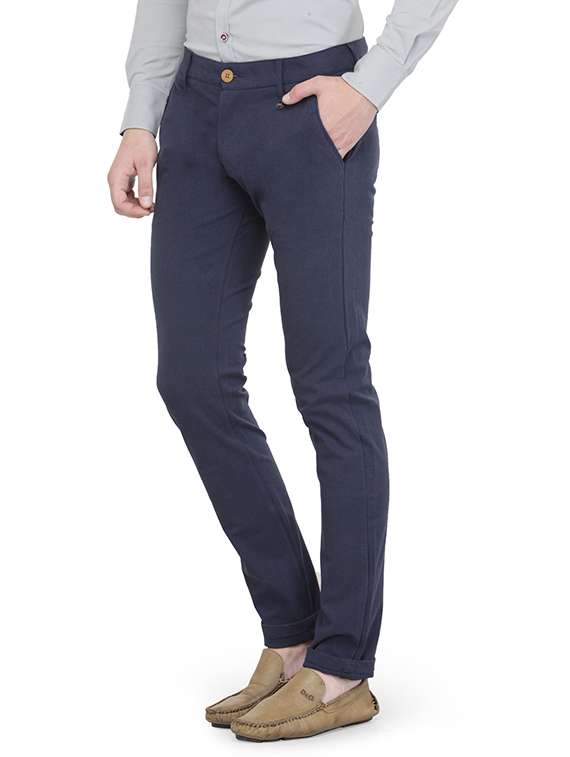 navy blue cotton chinos - 14238706 - Standard Image - 1