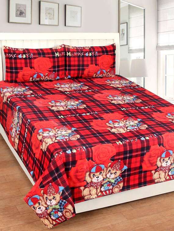 double bed cotton polyester bed sheet