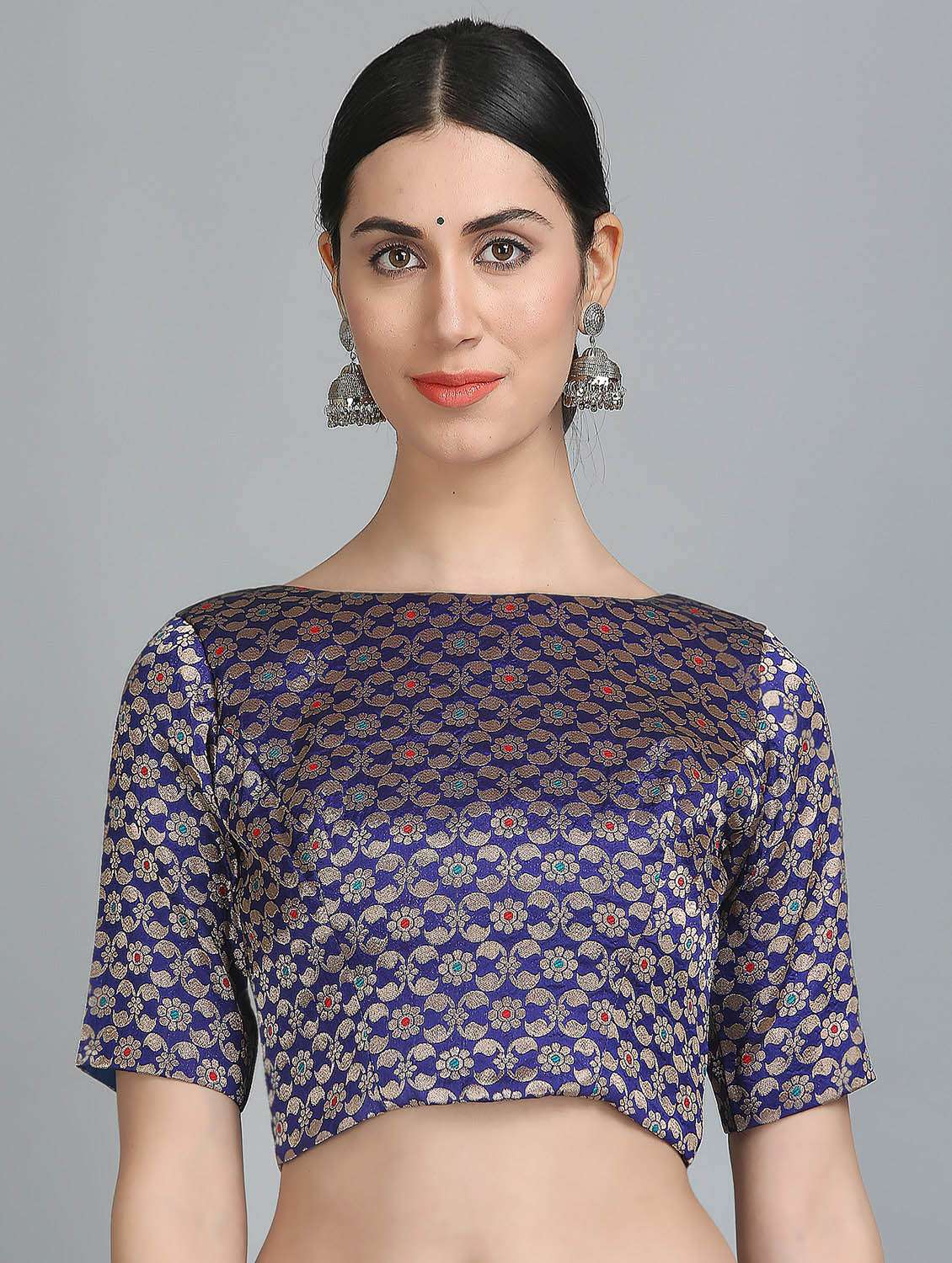 kaanchie nanggia purple brocade stitched blouse