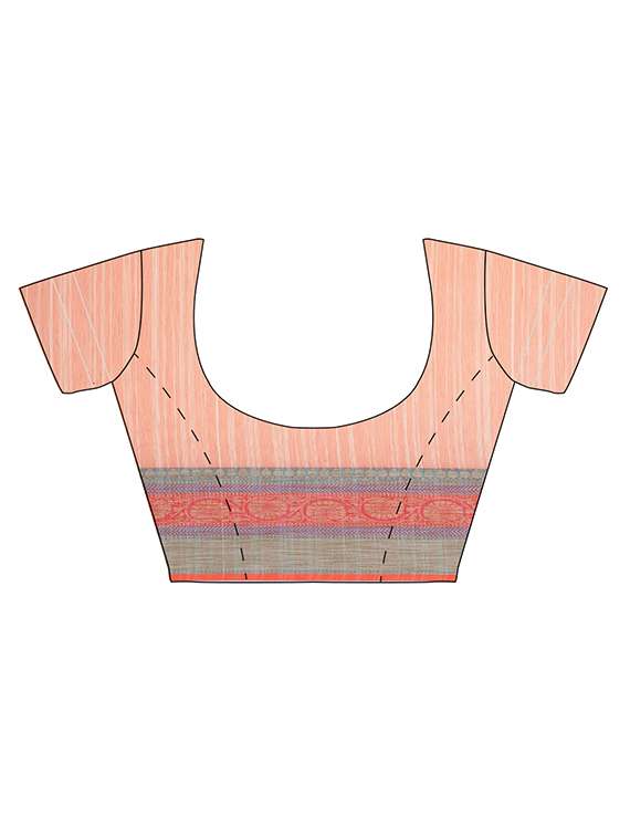 contrast floral border woven saree with blouse - 14255841 -  Standard Image - 1