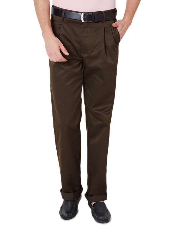 brown cotton blend  casual trouser