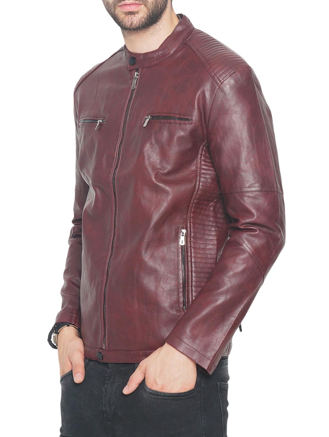 Red Faux Leather Biker Jacket By The Indian Garage Co Red Faux Leather Biker Jacket By The Indian Garage Co Ping For In India 14260954