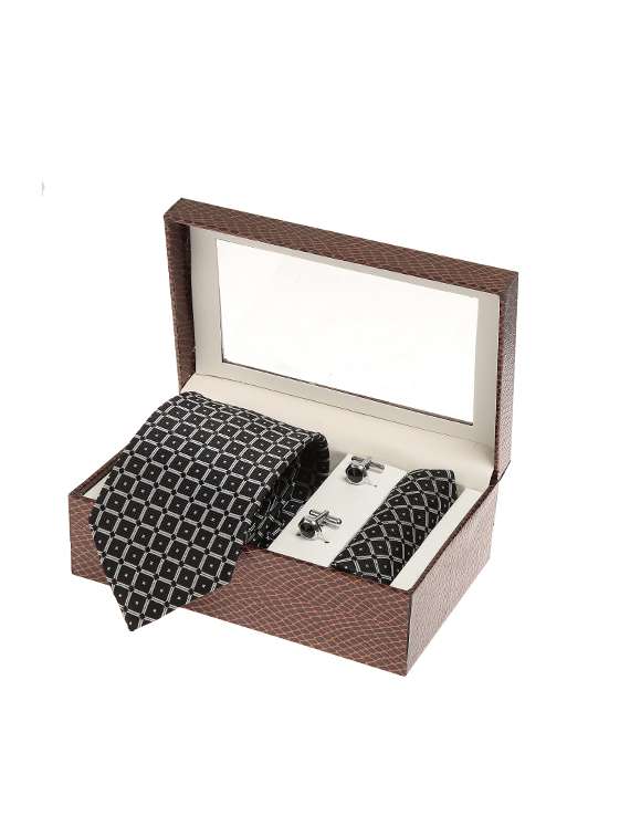 black micro silk fabric tie