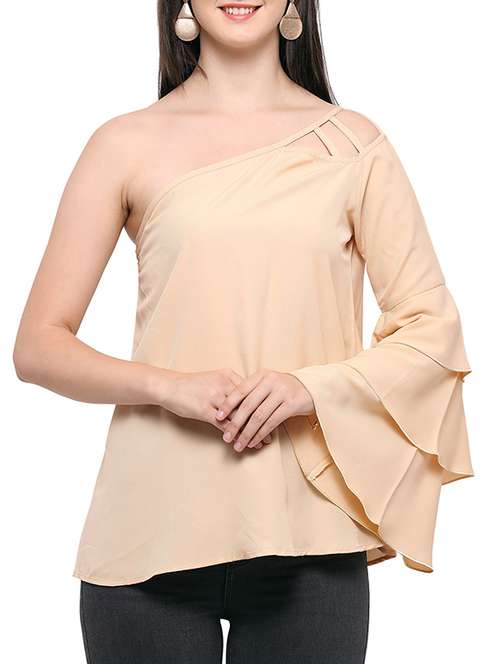 women's straight single shoulder top - 14265769 - Standard Image - 0