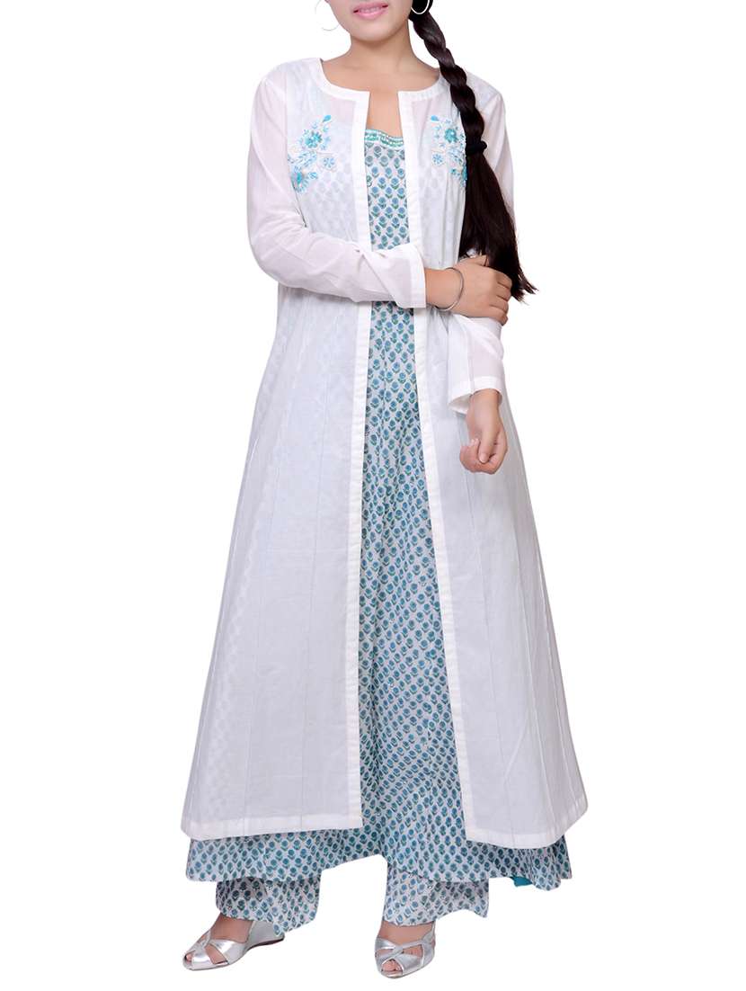 embroidered palazzo suit with shrug set