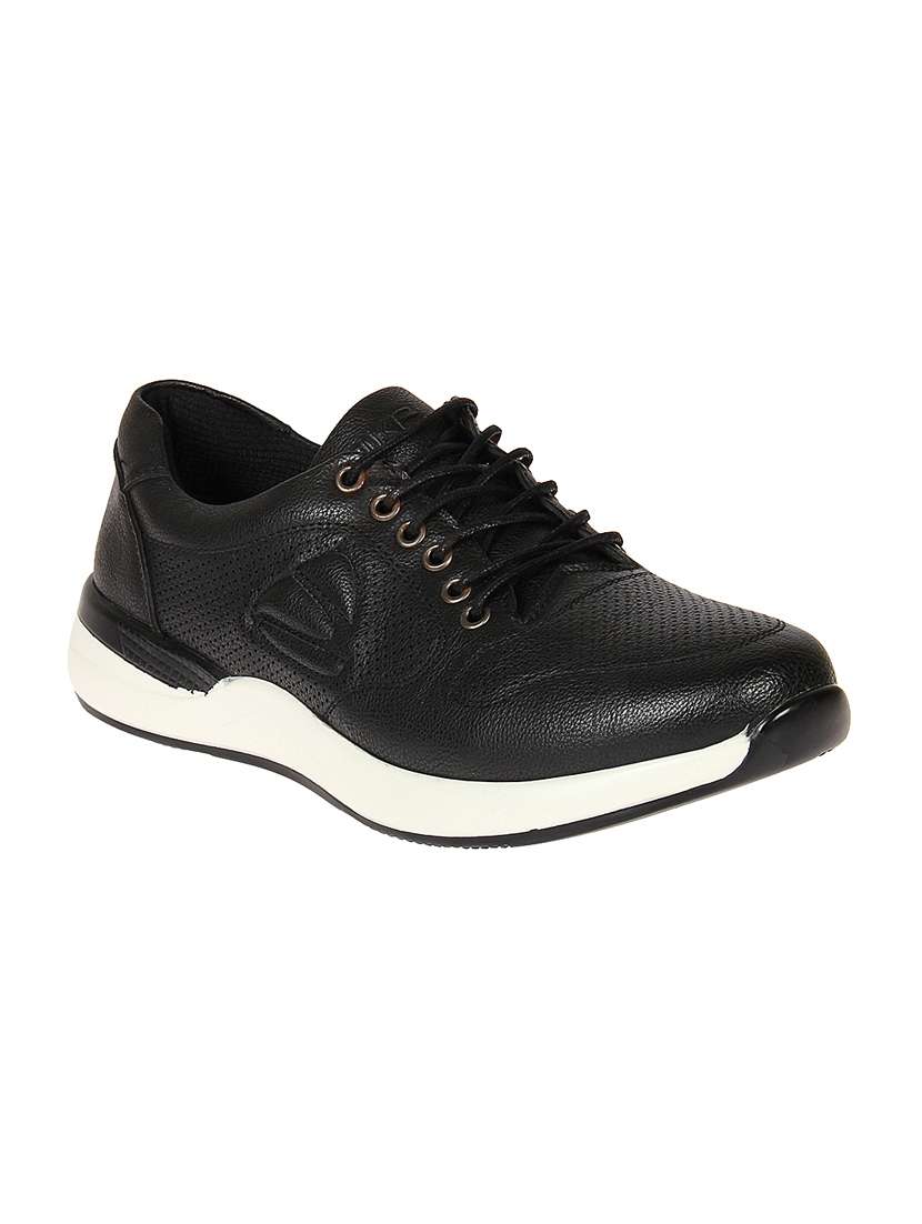 black leatherette lace up shoe