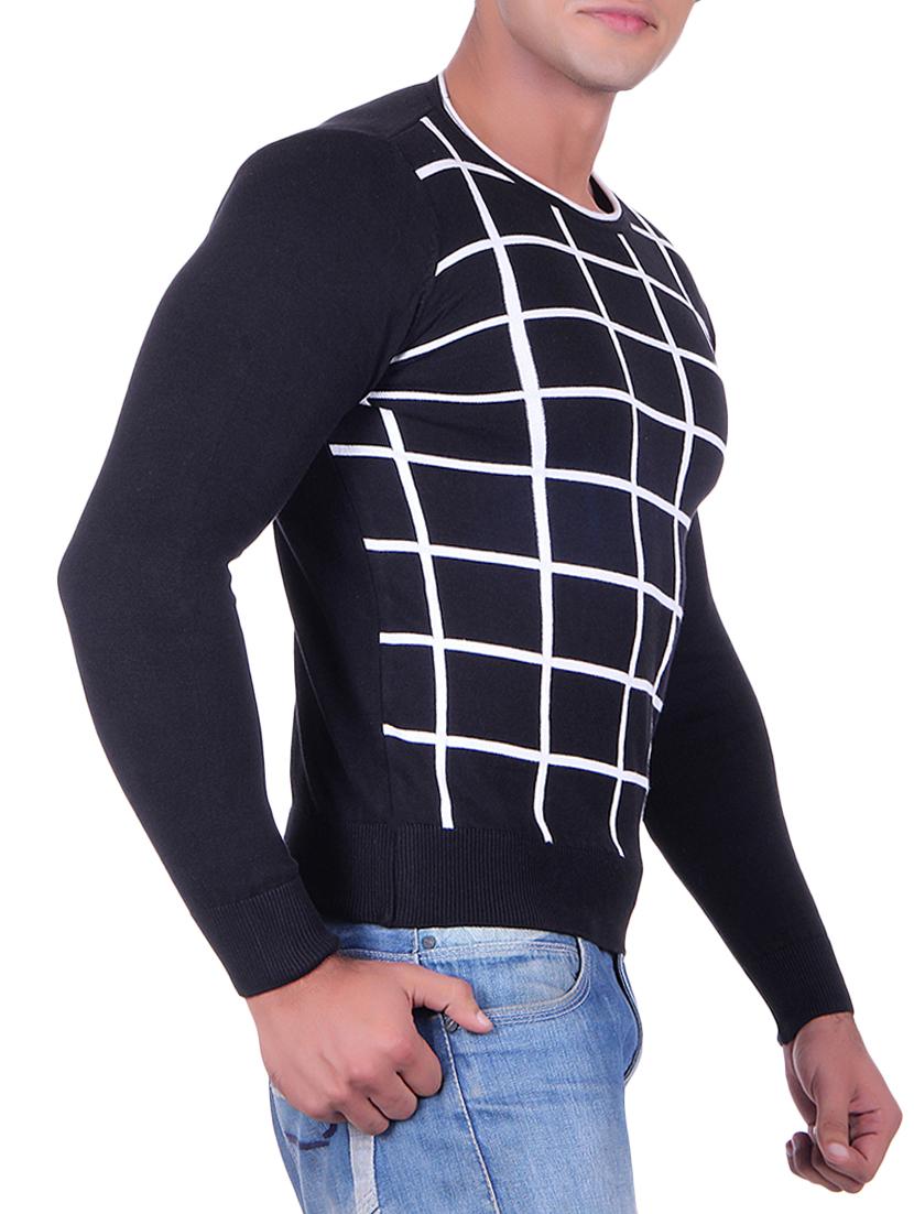 black checkered pullover - 14314827 - Standard Image - 1