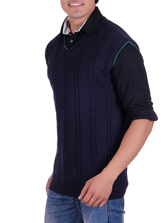 navy blue cotton pullover - 14319924 - Standard Image - 1