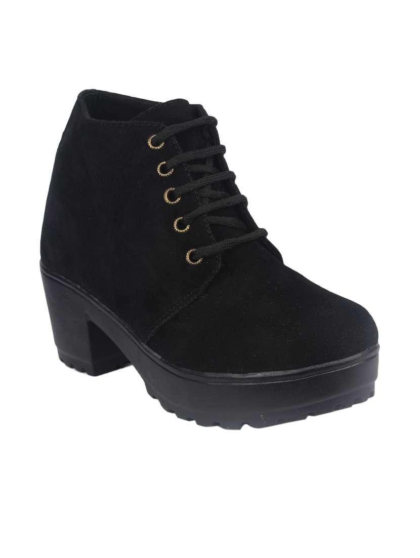 black suede ankle  boot